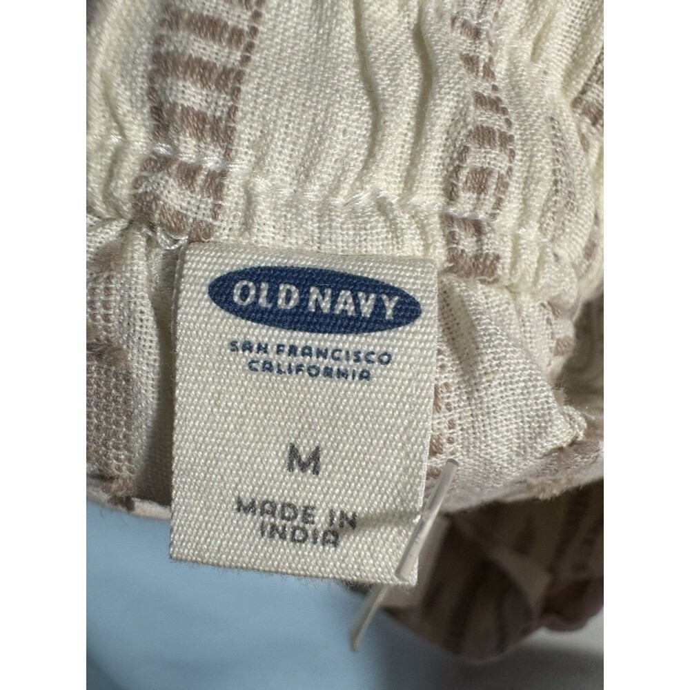 NWT OLD NAVY Women's Striped Tie Waist BOHO Ivory/Beige Size M - Picture 5 of 10